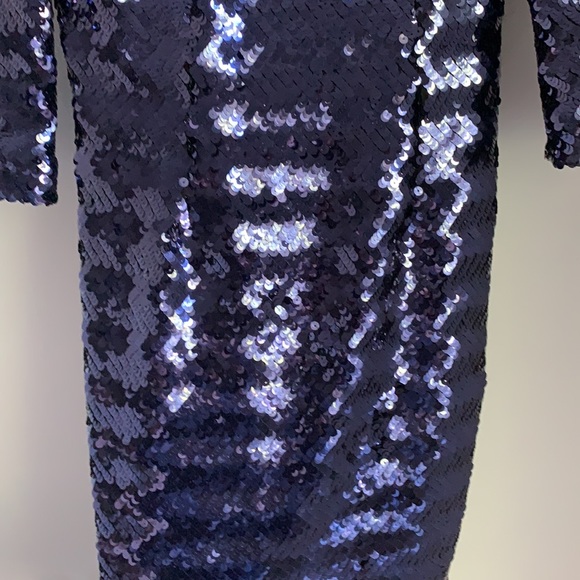 Navy sequin bodycon mini dress - Picture 3 of 7